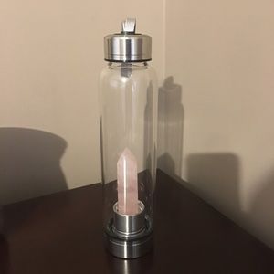 Pink quartz water bottle